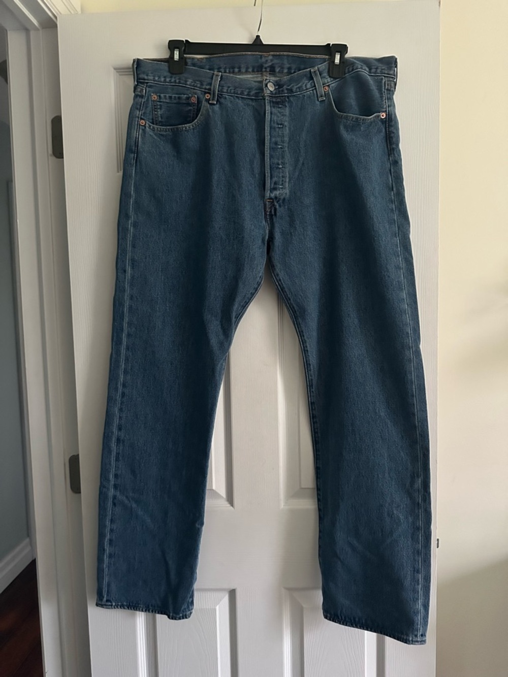 Size 40 Levi’s Men’s 501 Original Fit Straight Leg Jeans‎ Blue Denim W40 L32 - Picture 2 of 11